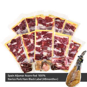 Spain Aljomar Acorn-Fed 100% Iberico Pork Ham Black Seal (48months+) Half Leg*