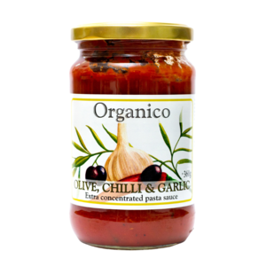 英國 Organico 有機橄欖辣椒香蒜意粉醬,360g