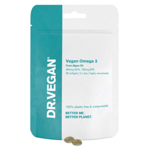 UK DR.VEGAN® Vegan Omega 3, 300mg DHA, 150 EPA, 60 softgels