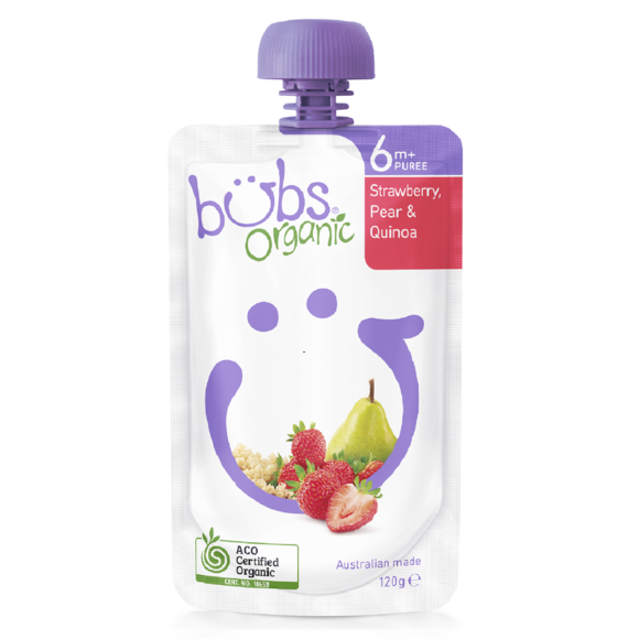 Bubs Organic Strawberry, Pear & Quinoa 6+Months 120g - AUS*