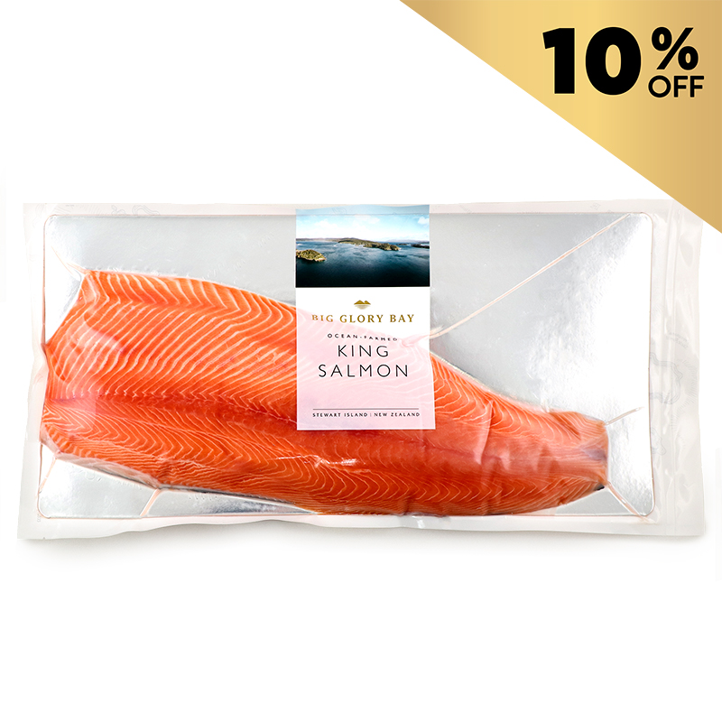 Frozen NZ Big Glory Bay King Salmon Whole Side Fillet (10% off) - South ...