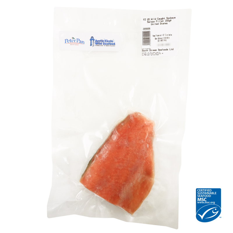 急凍美國野生捕獲紅三文魚柳(Sockeye Salmon)200克*