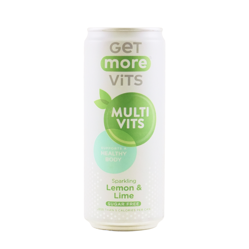 UK Get More Vits Sparkling Lemon & Lime Flavor Vitamin Drink, 330ml