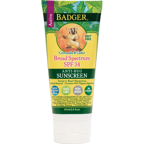 Badger Organic Antibug Suncreen SPF34 87g - US*