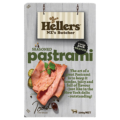 Frozen NZ Hellers Sliced Pastrami 200g*