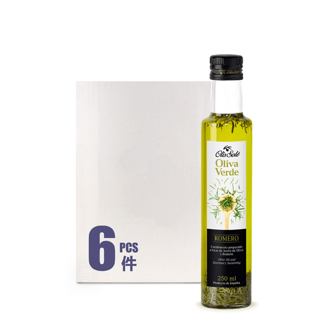 Spain OLIS SOLE Oliva Verde Rosemary Virgin Olive Oil Case Offer (6X250ml)*