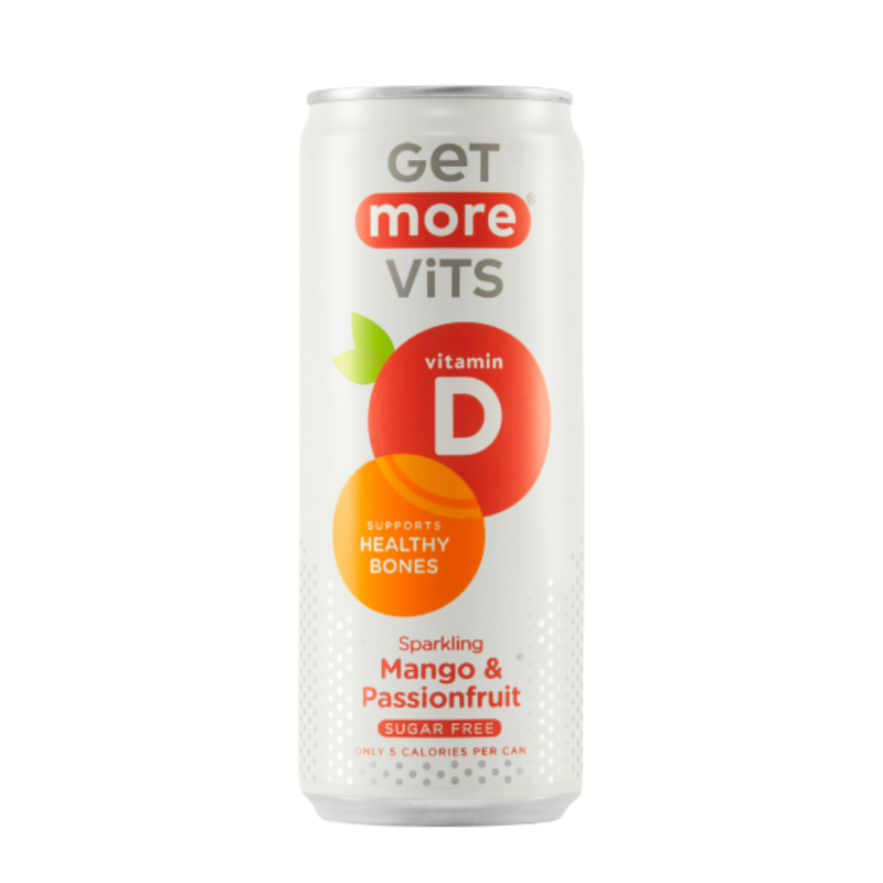 英國Get More Vits 維他命D有氣飲品(芒果&熱情果味), 330毫升