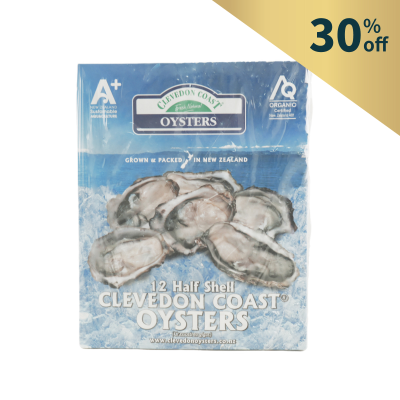 Frozen NZ  Clevedon Coast Half Shell Organic Pacific Oysters 12pcs*