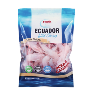 Frozen Umina Ecuador Wild Caught Brown Shrimp Tail-On 210g*